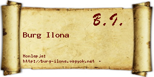 Burg Ilona névjegykártya